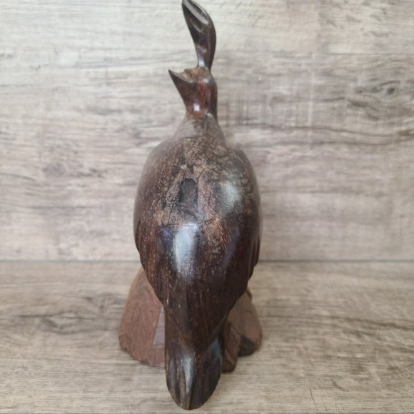 Pair (2) Solid Wood Quail Carving Ironwood Bird Figure Statue Sculpture 8.5 " - Picture 10 of 15